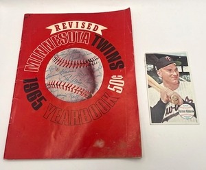 lot 17 image: 1964 Topps Giants Harmon Killebrew Baseball Card & 1965 Minnesota Twins Revised Year Book
