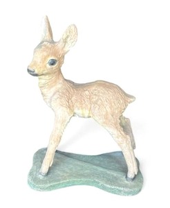 lot 57 image: Vintage 16.5 Tall Concrete Garden Fawn Statue
