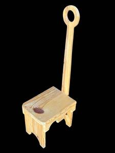 lot 66 image: Cute Handmade Wooden Step Stool with Handle