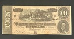 1864 $10 Confederate States of America Civil War Banknote T-68 (Richmond, VA) - Circulated