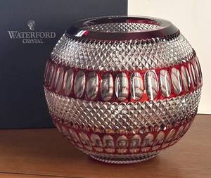 lot 3R image: BR1 - Waterford Colleen Ruby Rose Crystal Bowl