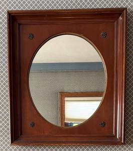 lot 23R image: BR1 - Vintage Wooden Wall Mirror