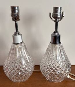lot 24R image: BR1 - Pair of Waterford Crystal Glass Table Lamps