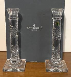 lot 63R image: BR1 - Two Waterford Crystal Arcade Candlesticks