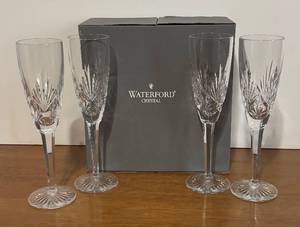 lot 134R image: BR1 - Waterford Fanlight Flute Crystal Stemware - Set of 4