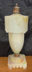 lot 471R image: MB - Italian Slag Glass Neoclassical Lamp - Vintage 1930s