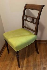 lot 496R image: MB - Vintage Wooden Chair with Circular Back Cutouts