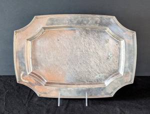 lot 461 image: MB - Antique Sterling Silver Trophy Tray - 1927 Jute Trade Association Golf Tournament Engraved