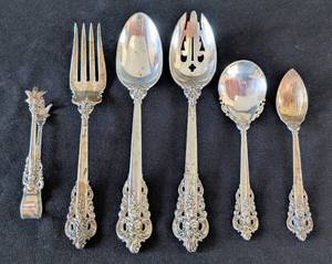 lot 2A image: MB - Wallace Grand Baroque Sterling Silver Serving Utensils - 6-Piece Set