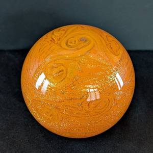 lot 204 image: MB - Glass Eye Studio SUN Planet Celestial Dichroic Paperweight