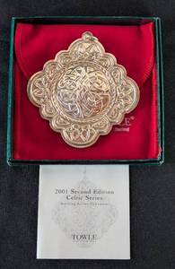 lot 210 image: DC1 - Towle 2001 Second Edition Celtic Series Sterling Silver Ornament
