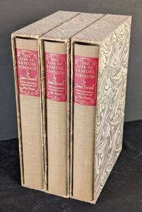 lot 245 image: MB - The Life of Samuel Johnson L.L.D. - 3-Volume Heritage Press Set (Boswell, Mrs. Piozzi)