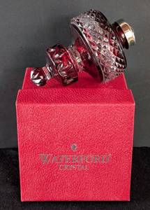 lot 249 image: MB - Waterford Crystal Ornament - Ruby Red Diamond Cut, Original Box