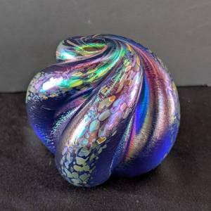 lot 388 image: MB - Ron Mynatt Handblown Iridized Glass Paperweight