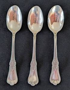lot 400 image: MB - Set of Three Antique 1895 Gorham Sterling Silver Teaspoons