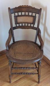 lot 408 image: MB - Antique Victorian Era Side Chair with Cane Seat - Eastlake Style