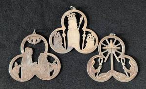 lot 508 image: DC1 - Lunt Sterling Christmas Ornaments - Nativity Set of 3