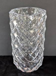 lot 518 image: MB - Orrefors Crystal Vase - Diamond-Cut Pattern