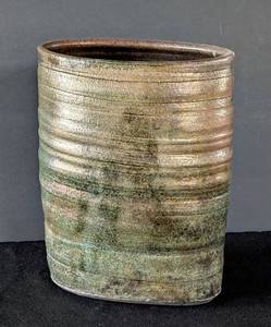 lot 582 image: HW - RKS Signed Metallic Raku Studio Vase
