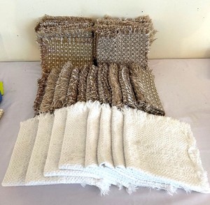 lot 124C image: DR - Napkins 12 x 13 Brown & White Textured Weave (Assorted Pack)