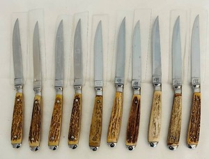 lot 546C image: SC -Vintage Abercrombie & Fitch Co. Germany Stainless 9in Knives - 13-Piece Set