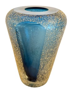 lot 605H image: DR - Alessandro Mandruzzato Murano Sommerso Blue Glass Vase