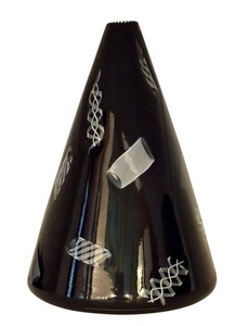 lot 45C image: LR - Ro Purser & Richard Marquis Noble Effort Studio Art Glass Murrine Cone Vase