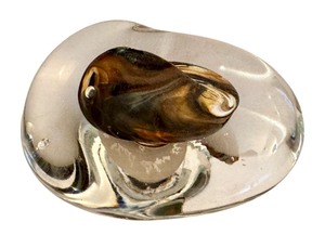 lot 426H image: DR - Fifth Street Handblown Art Glass Paperweight - Brown Swirl
