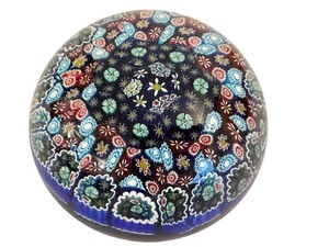lot 25D image: Murano Vetreria 3 Fiori Millefiori Glass Paperweight  Murano Millefiori Art Glass Paperweight