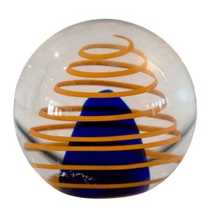 lot 298H image: DR - Beranek Czech Hand Blown Art Glass Paperweight
