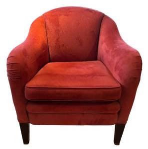 lot 425H image: DR - Red Velvet Upholstered Armchair
