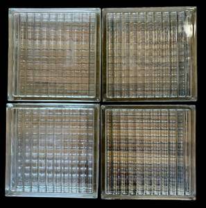 lot 440H image: LR - Glass Blocks (Lot of 4) - Clear Ribbed, 4 in Tall