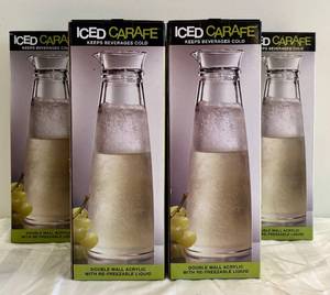 lot 563H image: BR1 - Prodyne IC-800 Iced Carafe - 6-Pack, Double-Wall Acrylic with Re-Freeze Liquid