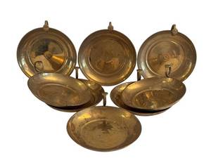 lot 569H image: DR - IHI Solid Brass Candle Holders