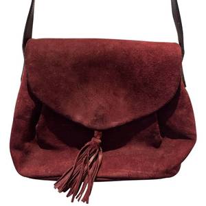 lot 284H image: DR - Salvatore Ferragamo Gancini Burgundy Suede Crossbody Bag - Made in Italy