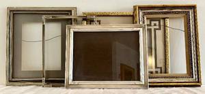 lot 612H image: DR - Five Vintage Picture Frames - Assorted Sizes, Largest 17.5 x 15 in (Lot of 5)