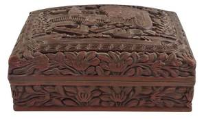 lot 617H image: DR -Vintage Chinese Carved Lacquer Box