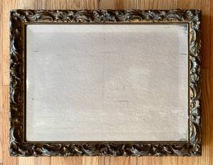 lot 619H image: DR - Beveled Mirror with Ornate Gold Frame - Vintage Wall Decor