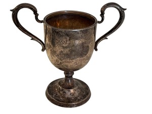 lot 114C image: LR - Antique British Sterling Silver Trophy Cup 1926