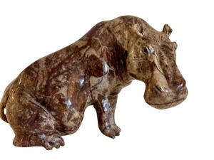 lot 113C image: LR - Stone Sculpture - Hippo Figure, 4 x 6 in