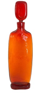 lot 18D image: DR-Handblown Blenko-Style Art Glass Tangerine  Amberina