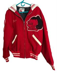 lot 28R image: BR1 - Vintage High School Letterman Jacket - Red Knights
