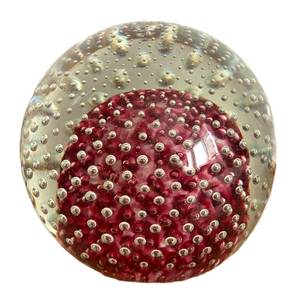 lot 32R image: BR1 - Hand Blown Art Glass Controlled Bubble Paperweight