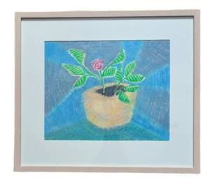 lot 91R image: BR1 - Yellow Flower Pot Original Art by Peter Lupori