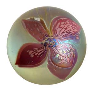 lot 95R image: BR1 - Glasshouse Hand-Painted Paperweight - Floral Motif