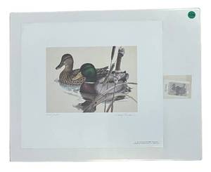 lot 139R image: BR1 - Larry Hayden Limited Edition Print & Waterfowl Stamp Set