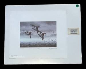 lot 140R image: BR1 - Les Kouba National Waterfowl Stamp and Unframed Print