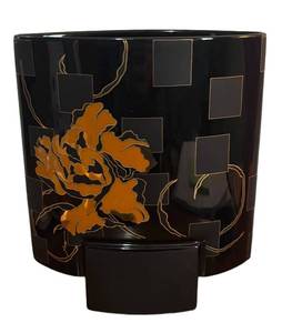 lot 234R image: BR1 - Rosenthal Studio-Line Asiatica Vase - Black with Orange Floral