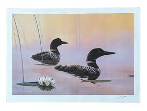 lot 267R image: BR1 - Leo Stans Print - Loon Scene