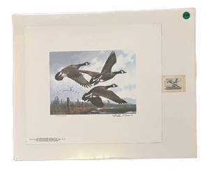 lot 269R image: BR1 - Michael Sieve Limited Edition Canada Geese Unframed Print